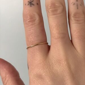 14k Solid Yellow Gold Thin Delicate Stacking Ring Size 6 1/2